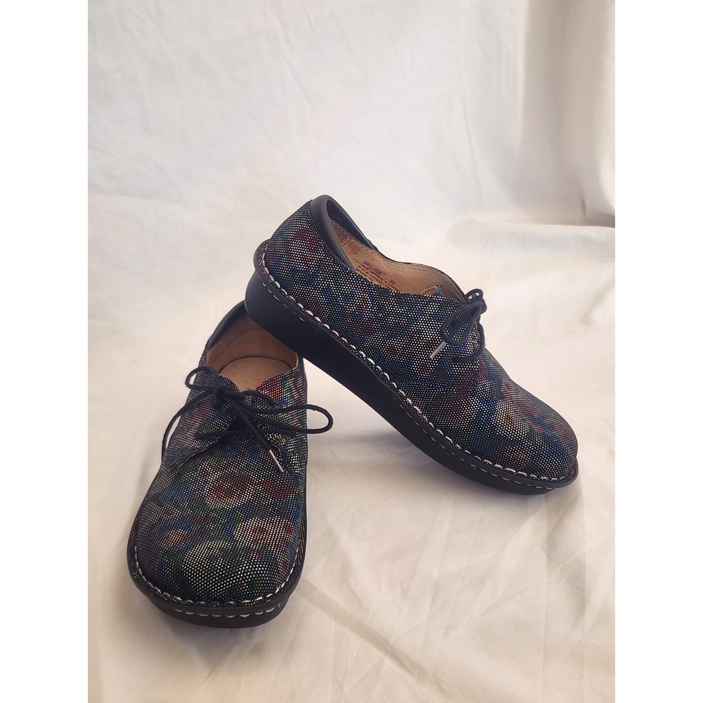 Alegria Brenna Leather Lace Up Oxfords Floral Dot Comfort‎ Size 35 US 5 BRE-509